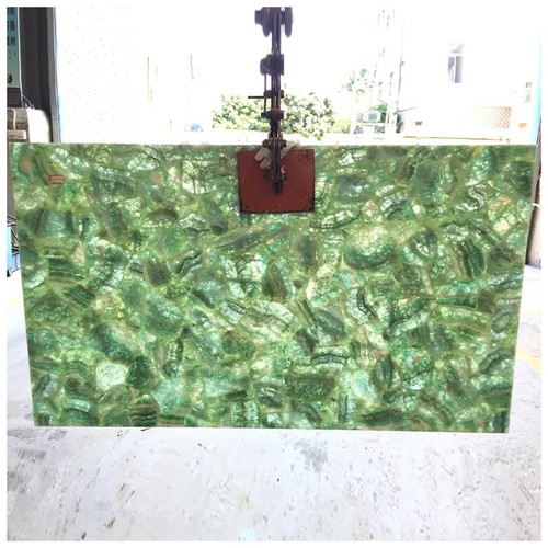 Green Fluorite Gemstone Backlit Slab Green Fluorite Gemstone Backlit Slab