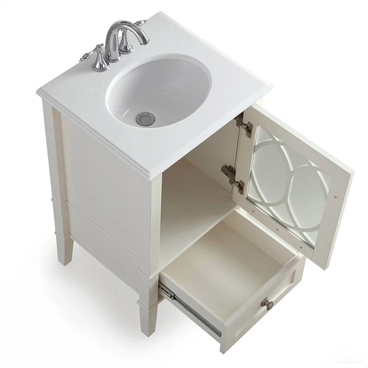 20 Inch Bath Vanity with White Engineered Countertop