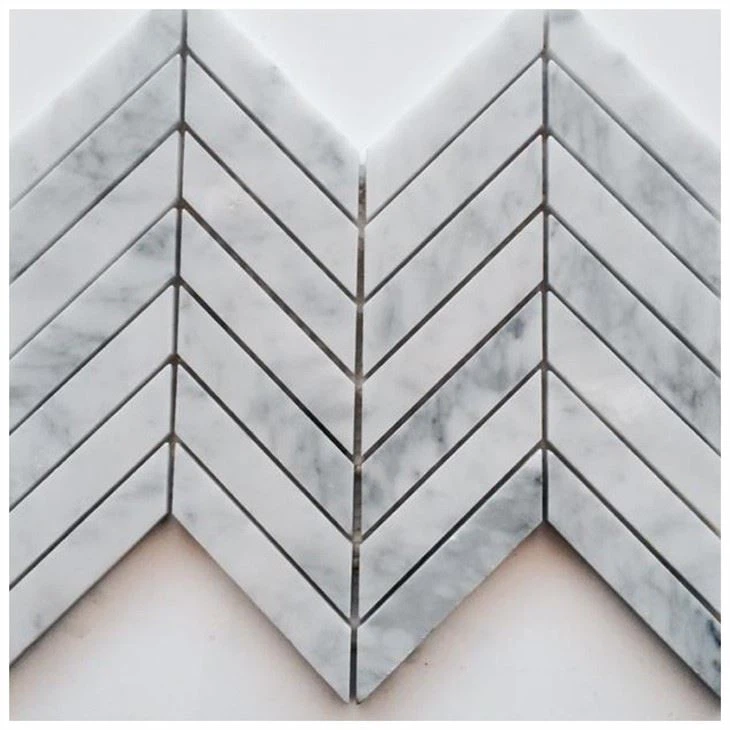 Mósáic Marmair Bianco Carrara Chevron