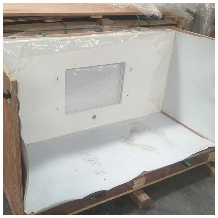 Pure White Artificial Quartz Bathroom Vanity Tops