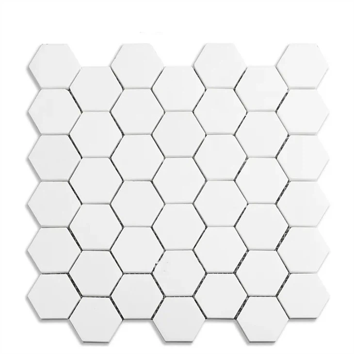 Thassos White Marble Hexagon Mosaic Tiles