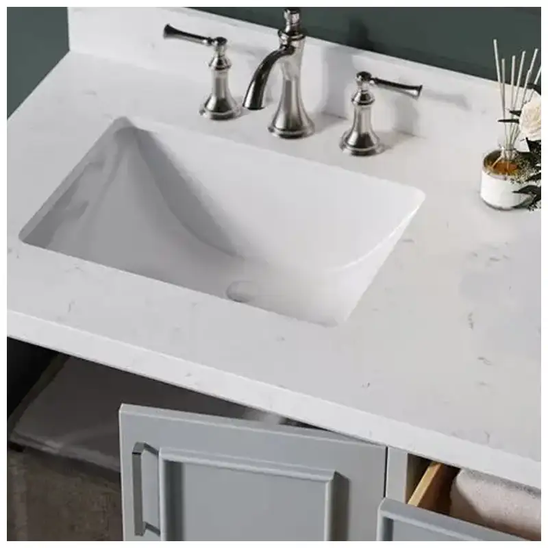 Bianco Carrara White Quartz Vanity Tops For Apartment Bathroom Bianco Carrara White Quartz Vanity Tops For Apartment Bathroom